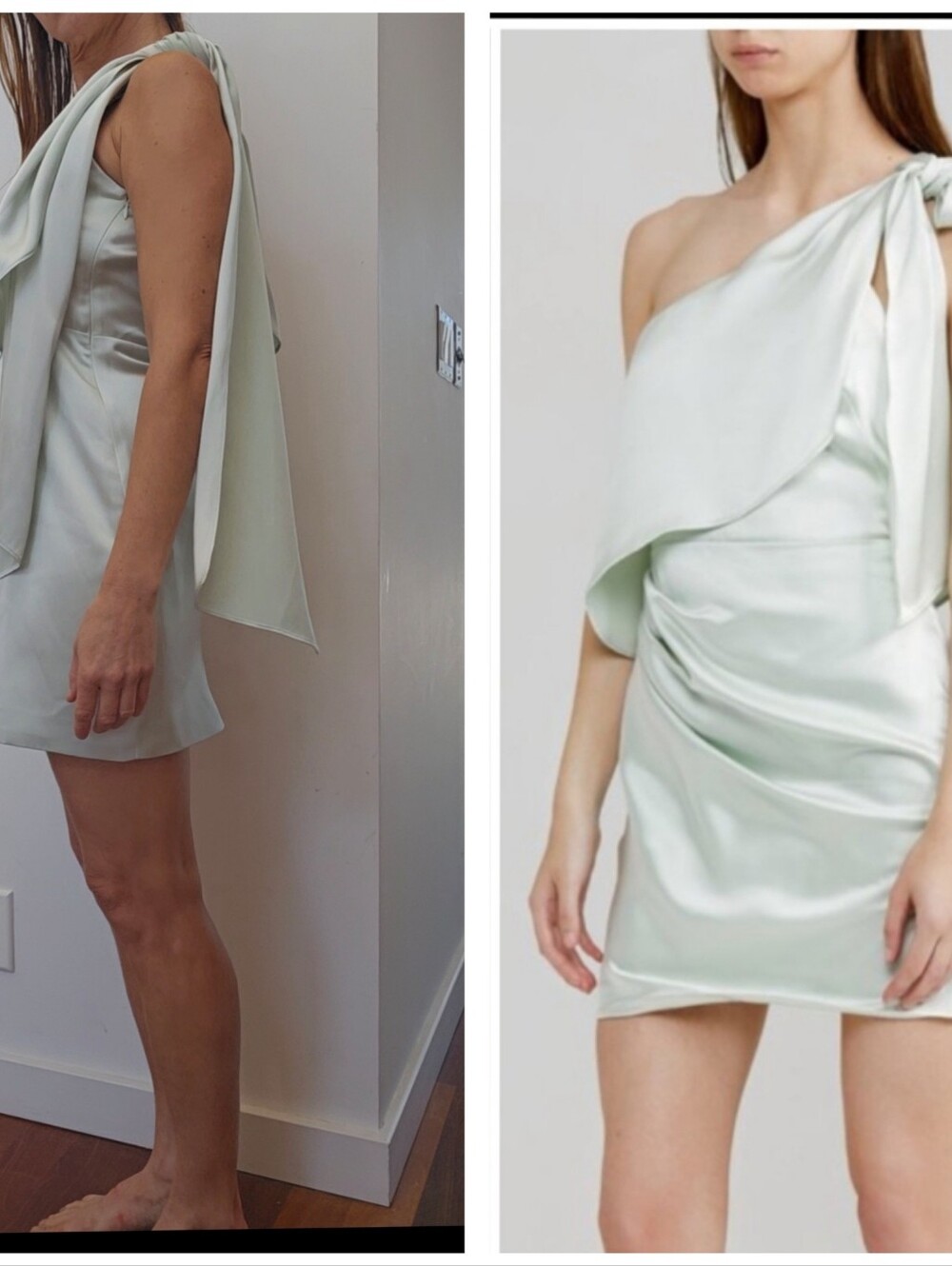 Significant Other Azure Pastel Satin Perfect Summer Wedding Event Dress - Picture 2 of 4